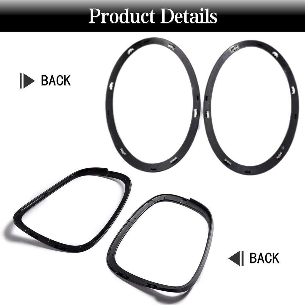 BLH1 Headlamp Bezel Tail Light Trim Ring Glossy Black for Mini Cooper F55 F56 F57 with Installation Tool