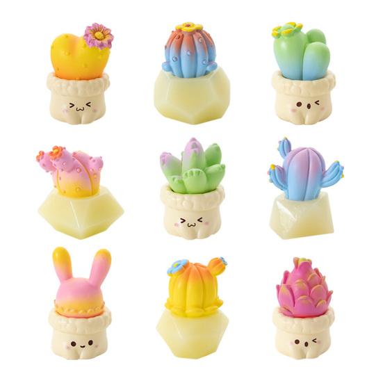 Mini Figurine Cactus Mignon en Résine Ornement Miniature Plante en Pot Petite Plante Cactus Artificiel Faux pour Tableau de Bord de Voiture Bureau à Domicile