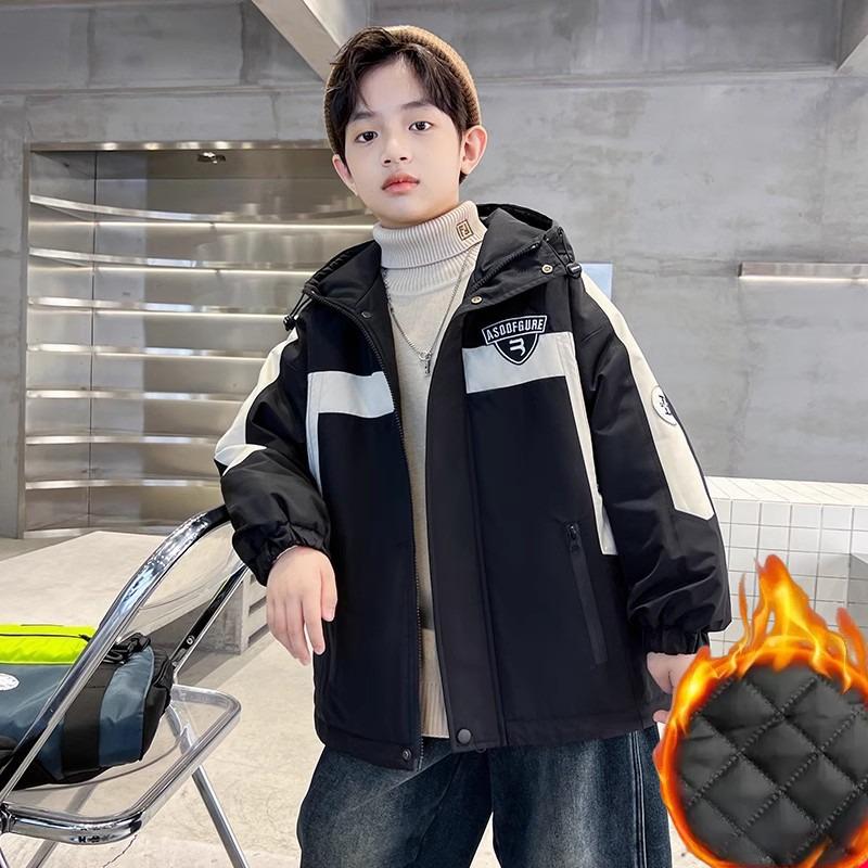Boys' Jackets, Autumn and Winter Models, Autumn, Big Children, Western Style, Boys, Autumn Quilted Thick Jackets