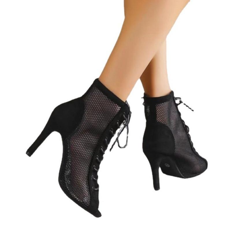New Sandals Summer Fashion New Fish Mouth Stiletto Sexy Lace-up Hollow Women's Shoes