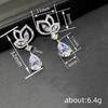 Water Drop Design Earrings, Geometric Zircon Light Luxury Jewelry, Fashionable Hot-Selling Earrings