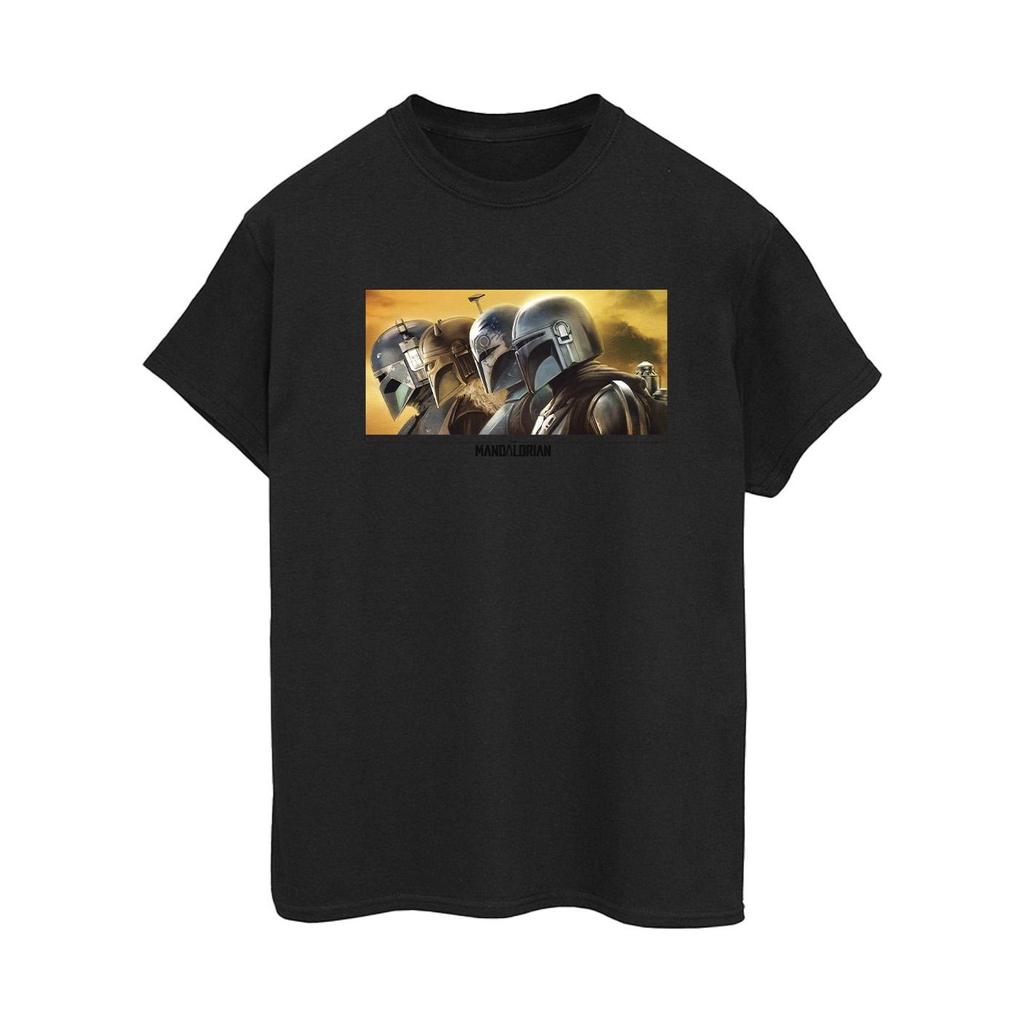 Star Wars Womens/Ladies The Mandalorian Painted Group Cotton Boyfriend T-Shirt