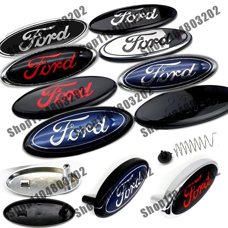LLC3 145mmX65mm Car Front Head Hood Bonnet Rear Trunk Badge For Ford Mondeo Focus Fusion Fiesta Mondeofo MK2 MK4 F250 F150 Accessorie
