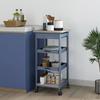 Kitchen Cart with Drawer. 2 Pull-Out Trays and Fixed Shelf. 37x37x76cm. Made of Wood