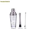 Glass Cocktail Shaker Set: Hand-Shaking Cup, Muddler, and 304 Stainless Steel Measuring Tools