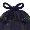 COLORFUL CANDY STYLE Drawstring Lunch Bag, Medium, No Gusset (with Name Tag), Water-Repellent, No-Iron, Tartan CheckDark Green, Water-Repellent,