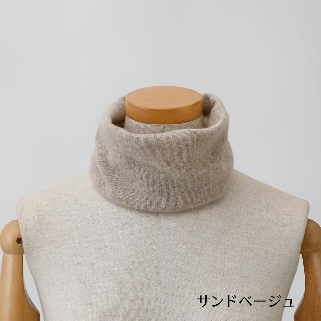 TACHO Cashmere Neck Made In Japan with Premium Inner Mongolian Suitable for Sensitive and Solid Perfect Gift for Men and Women Sand 100% Warmer/Snood,