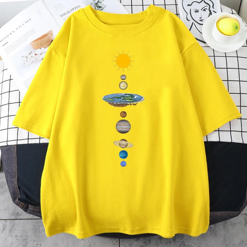 Cosmic Solar System Planets Print Short Sleeve Men Street Casual Tee Clothing Loose Breathable T Shirt Male Summer Tops