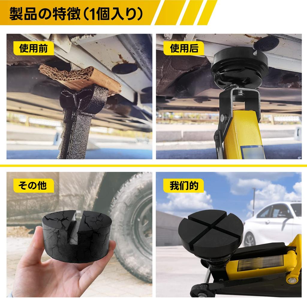 ROBLOCK Rubber Jack Pad Pinch Weld Adapter, Universal Slot Frame Rail Protector for Floor