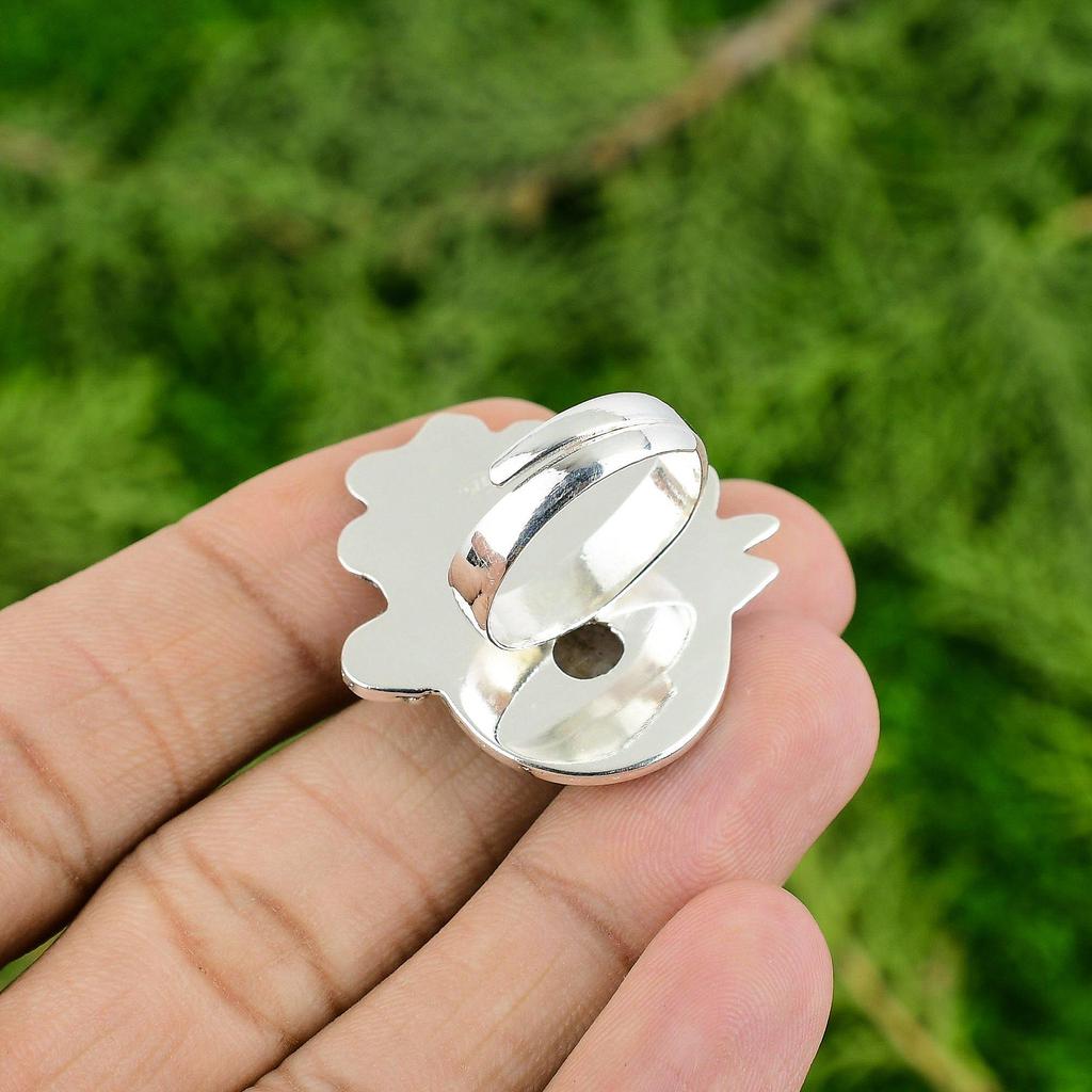 Rainbow Moonstone Gemstone Birthday Flower Engagement Solitaire Ring 925 Silver