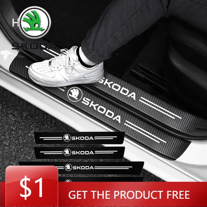 Car Sticker Car Door Sill And Trunk Decoration Protection Sticker Suitable For Skoda Octavia, Superb, Rapid, Fabia, Kodiaq, Karo NL6