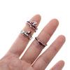 Punk Finger Rings Red Flame Open Finger Rings Adjustable Finger Rings Metal Material Jewelry Gift for Men Women Girls