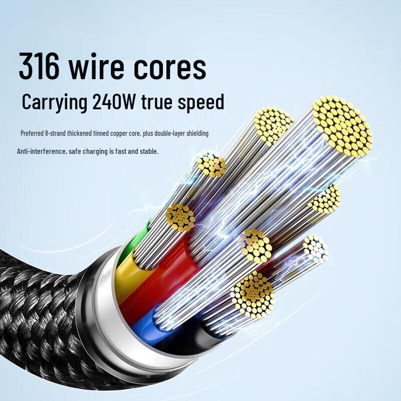 Baseus Tungsten Gold Series 240W Type-C Fast Charging Cable