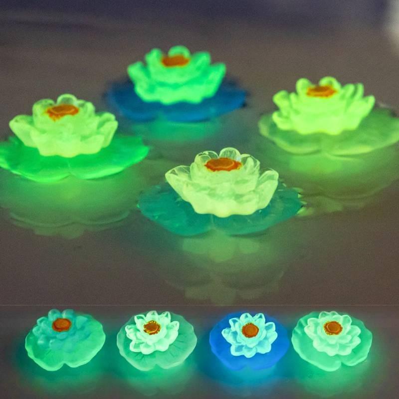 Vibrant Glowing Lotus Decorative Resin Plants For Diy Aquarium Decorations