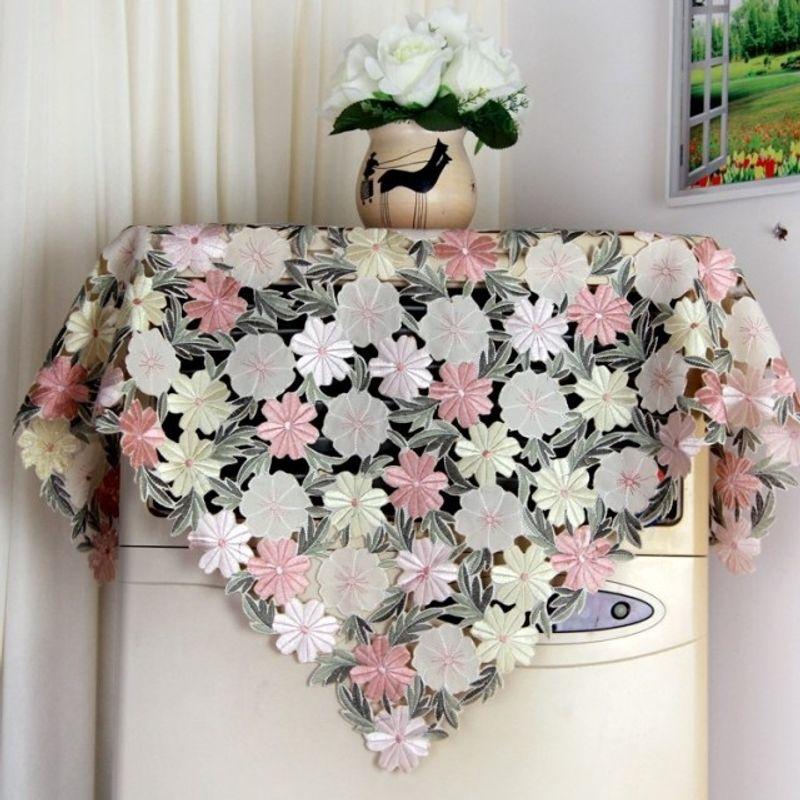 

Европейский Скандинавский Вышитый Текстиль Скатерть Покрывало Ткань для Кондиционера Ткань для Холодильника Тумбочка Покрывало Полотенце Pink 85*85cm