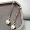 Women's Hanging Earrings Imitation Pearl Ball Pendants Dangle Earrings Silver Chain Drop Earrings for Female trend