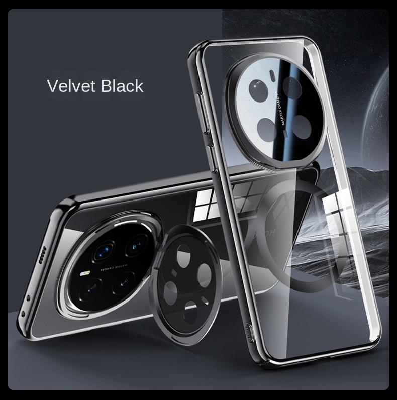 For Huawei Honor Magic 7 Pro Case Transparent Magnetic Wireless Charging Stand Protective Back Cover Case For Magic 7pro Shell