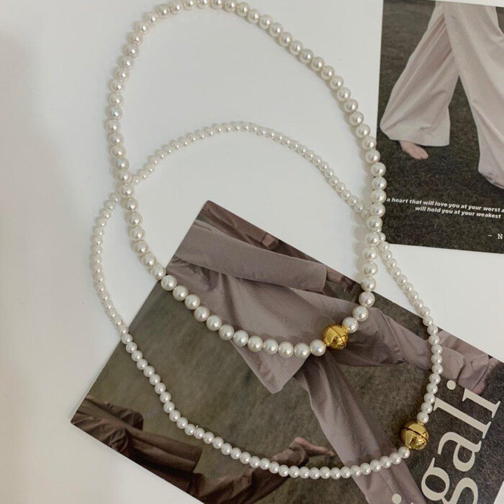 Cshopintheroom / (New Arrival) Nemo Pearl Gold Ball Bead Necklace One Color
