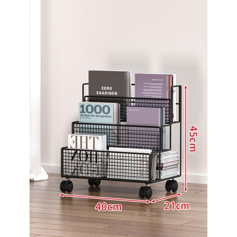 Bodenstehender Mehrschicht-Aufbewahrungswagen für Bücher, Snacks und Sonstiges