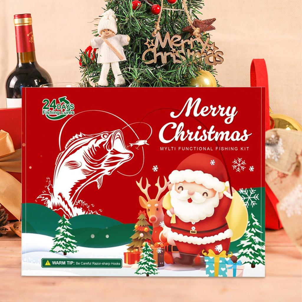 Christmas Countdown Calendar Fishing Accessories 24 Days Advent Lures Fishing Gear Calendar Countdown To Christmas For Men