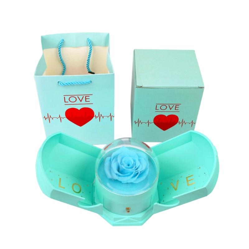 Forever Flower Jewelry Box Creative Flower Jewelry Box Necklace Storage Container for Wife's Special Occasion