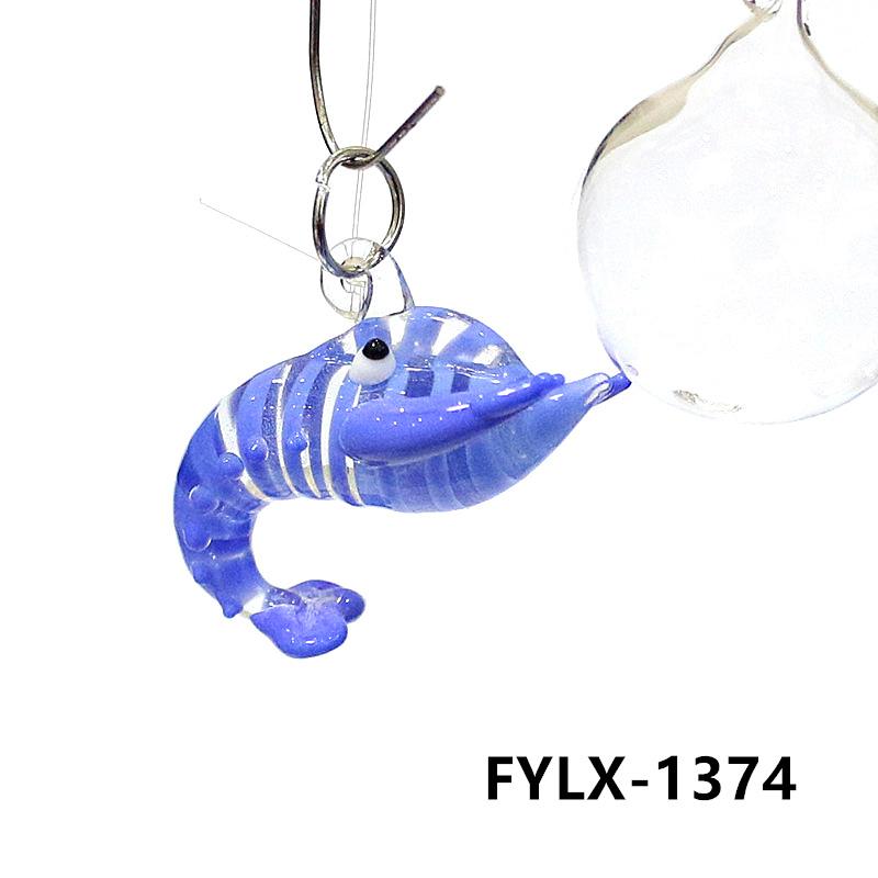 Floating Glass Marine Animal Aquarium Decor Mini Lobster Figurine Pendant Cute Shrimp Ornament for Fish Tank Decoration Supplies