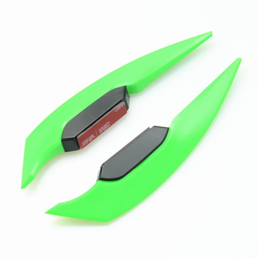 3Pair Fluorescent  Universal Motorcycle Side green  Winglets Wind Fin Spoiler Trim Cover Air Deflector