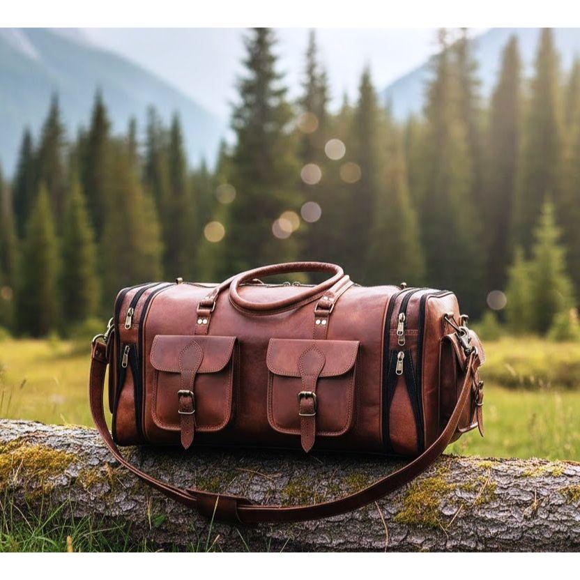 Handmade Vintage Travel Luggage  Duffel Gym Sports Bag Weekender Travel Overnight Carry One Duffel Bag For Men