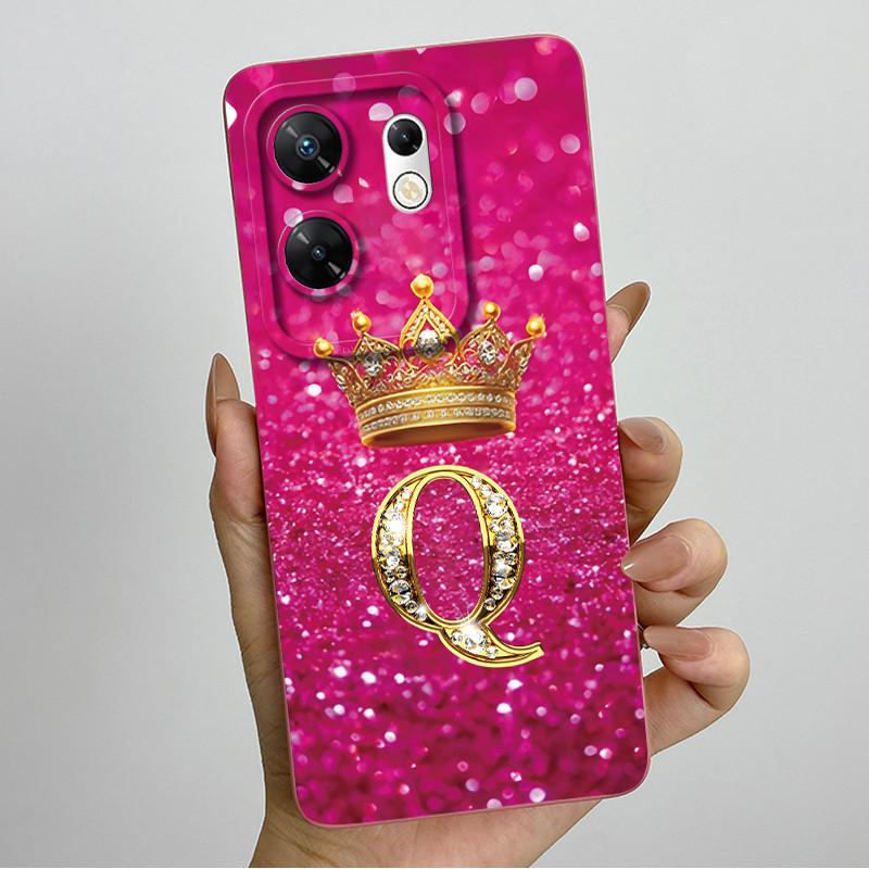 Case for infinix Zero 30 4G 5G Case X6731 Crown Letters Soft Silicone Shockproof Cover For Infinix Zero30 4g Cases X6731B Funda