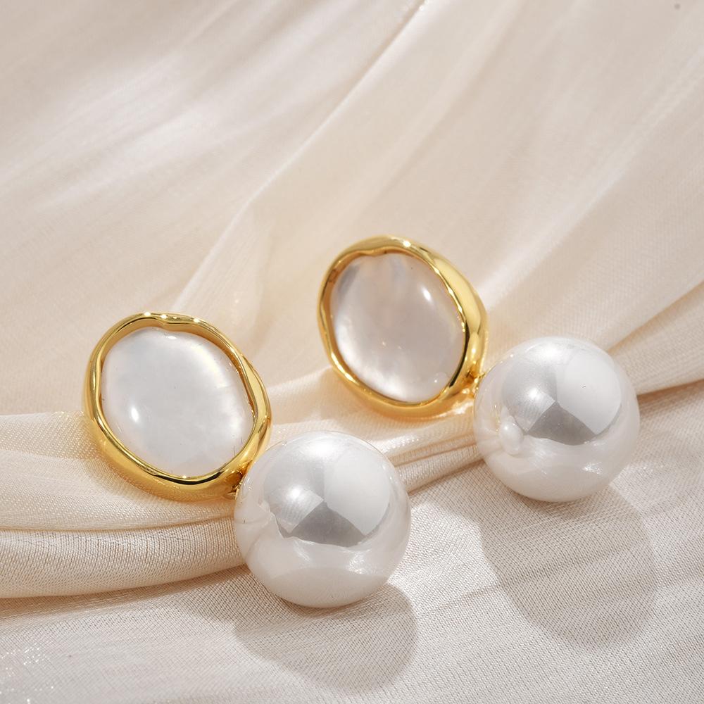 Vintage Baroque Pearl Drop Earrings, French Style Unique Design Luxury Jewelry