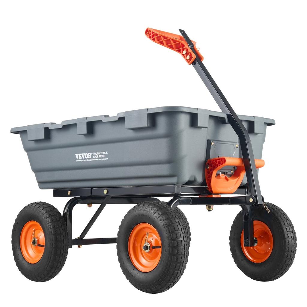 Poly Garden Dump Cart Heavy-duty Yard Carts and Wagons 6.48 cu.ft 1200 lbs