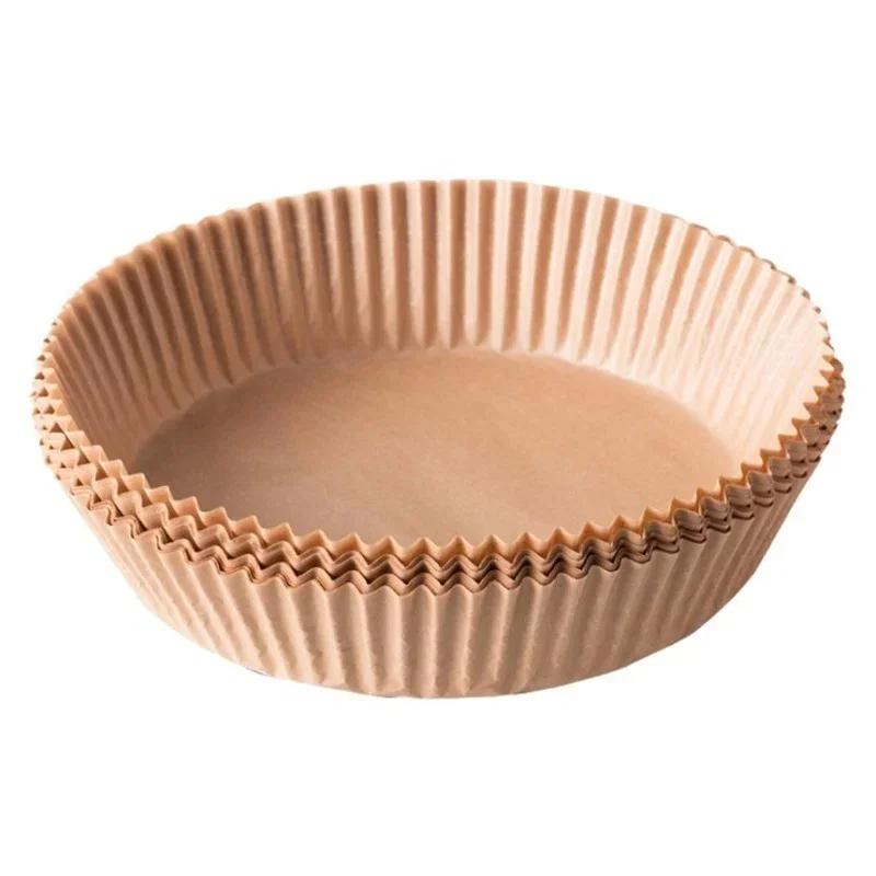 Air Fryer Disposable Non - Stick Round Paper Baking Mats 16/20cm, 50pcs Kitchen tools AirFryer Baking Accessories