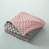 Newborn Mung Bean Velvet Soothing Baby Swaddle Blanket with Double Layer Edging and Bubble Press Design