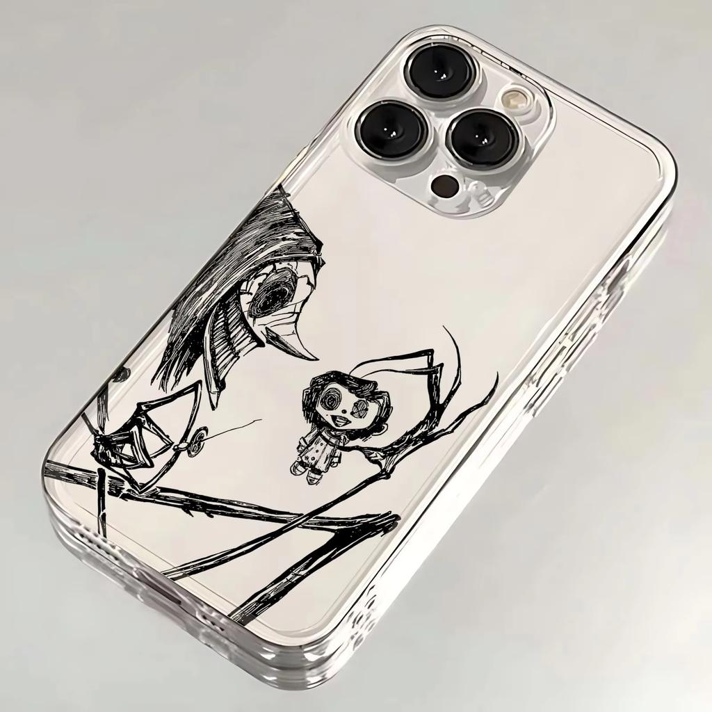 Coraline Phone Case For iPhone 17 Air 16 e 15 14 13 12 11 Pro Max Plus Mini SE 2020 2022 Soft Transparent Case