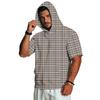 Men's Casual Vintage Lightweight Short Sleeve Hoodie Camouflage Print
