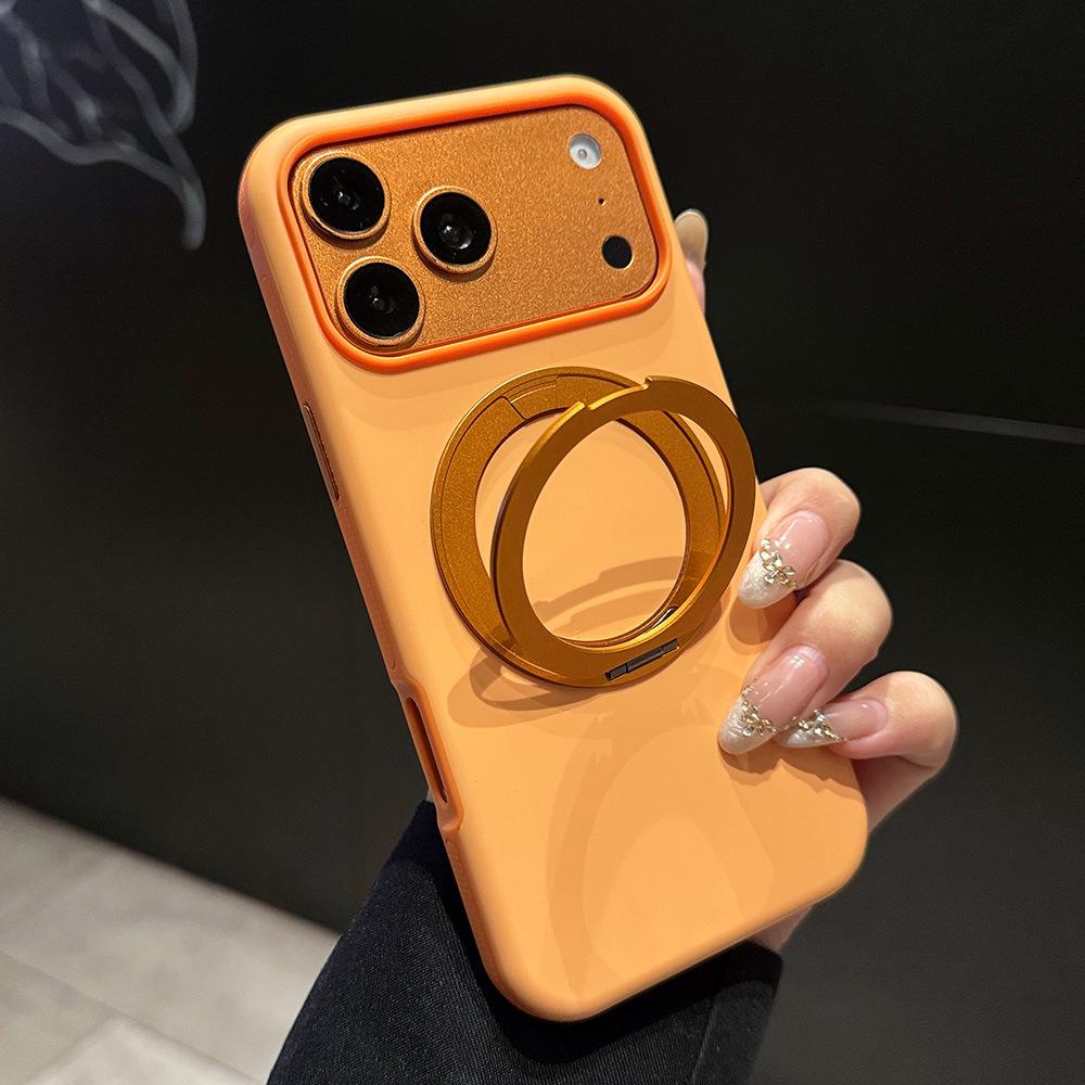 Magnetic Rotating Bracket Case for Apple iPhone 17 Pro Max - Skin-feel, Color Block Design, Advanced Protection