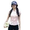 Korean style spicy girl pink pleated loose slimming lapelle shirt, lazy style simple versatile shirt for women, summer top