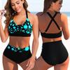 Womens Polka Dots Pattern Print Set Swimsuit Swimwear Bathing Suit Beachwear Two Pieces Bikini Plus Size