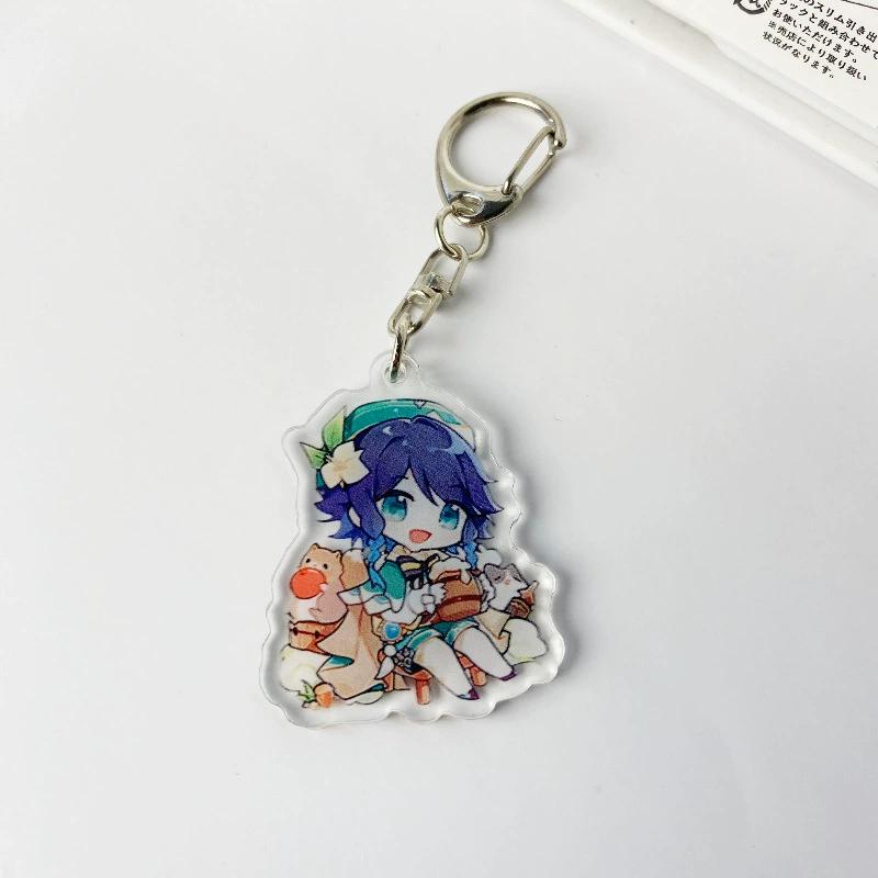 Genshin Impact Game Keychain Pendant Naxida Wendi Zhong Lirong Ke Li, Scattered Soldiers, General Thunder, Ying