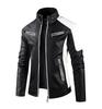 New Rock Herren Lederjacke Mode Urban Fit Stehkragen Lässig PU