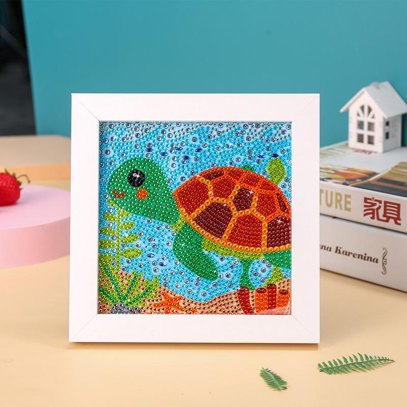 Kids Full Drill 5D Diamond Painting Kit, Cartoon Animal Handmade Diy Diamond Paste Decor Art
