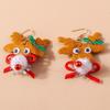 Xmas Tree Christmas Drop Earrings Party Festival Wreath Circle Earrings New Year Earrings  Holiday