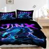 3pcs Jinx Home Bedding Set-Universal Three-Piece Suit for Bedroom, Guest Room, Living Room, Hotel Decor-Perfect Gift for Fans, Travelers, Da