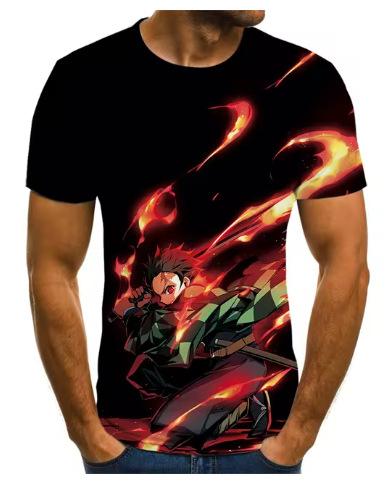 Ghost Annihilation Blade 3D Printed T-Shirt Men's and Women's Summer Fashion Casual Short Sleeve Neutral Harajuku Street Trend Super