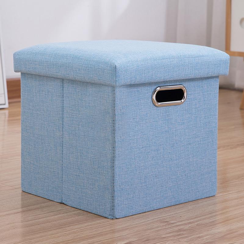 Folding Storage Ottoman Foldable Small Ottoman Foot Rest 11.81x11.81x11.81inch Comfortable Seat Square Footstool for Living Room