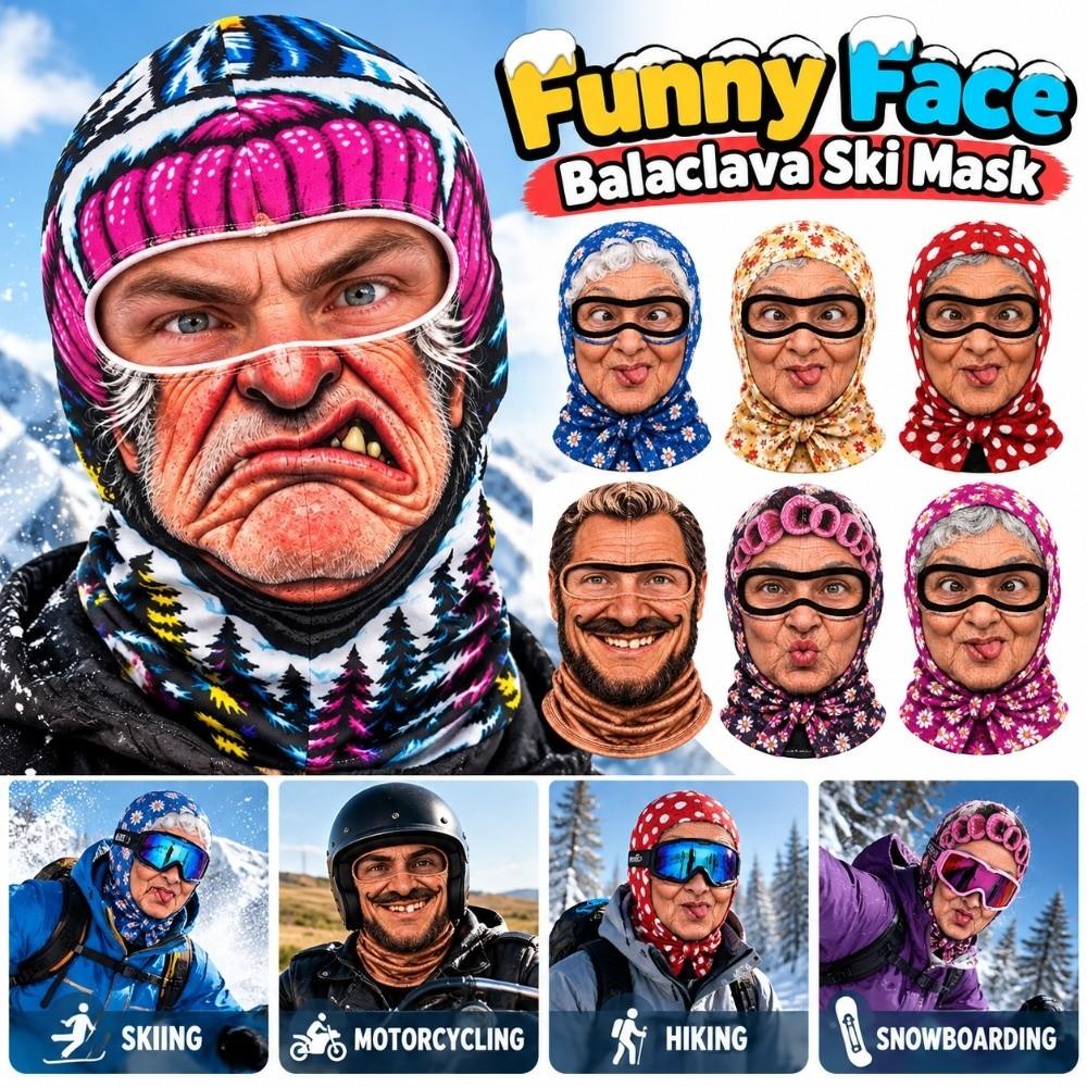 3D Gezichtsprint Oude Man Balaclava Gezichtsmasker Realistisch Ski Masker Capuchon Buiten/Fietsen/Grappen/Feest