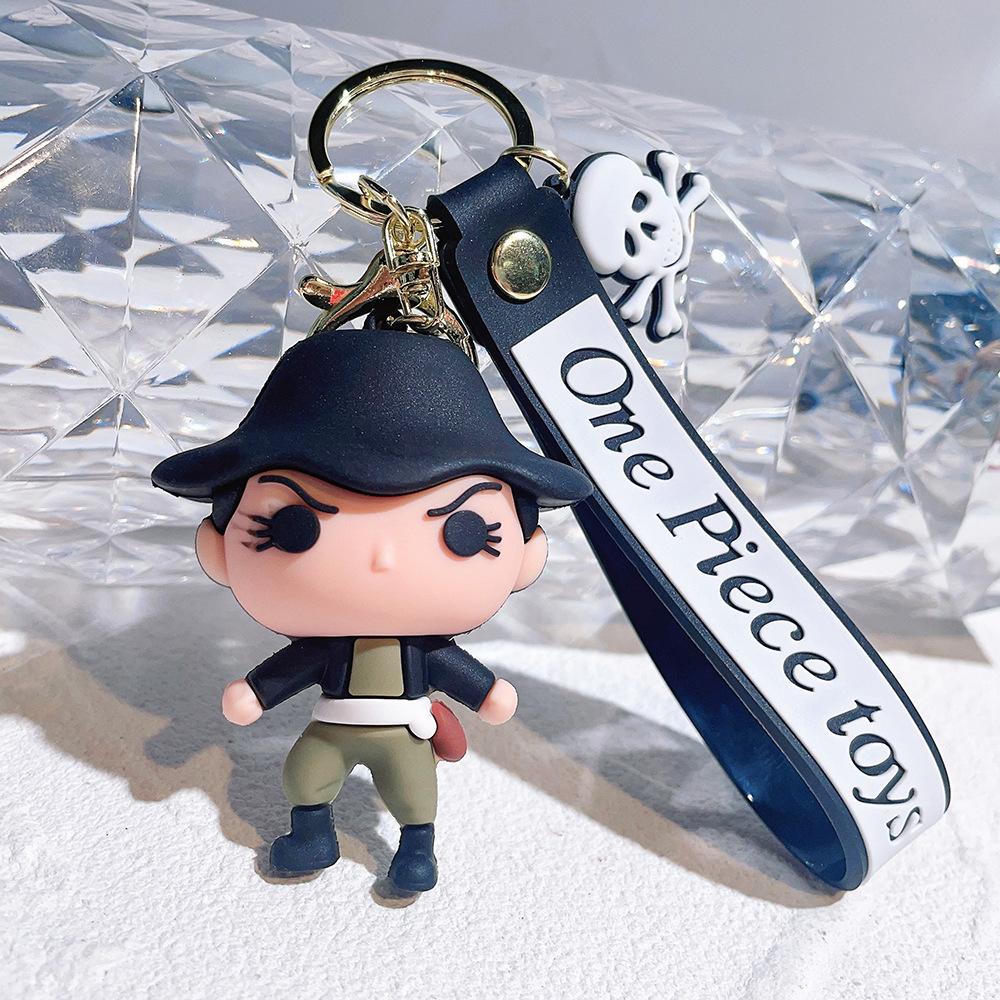 Anime One Piece Keychain Luffy Zoro Portgas·D· Ace Key Chain Llaveros Porte Clé Keyring Doll Bag Charm Pendent Car Keychains