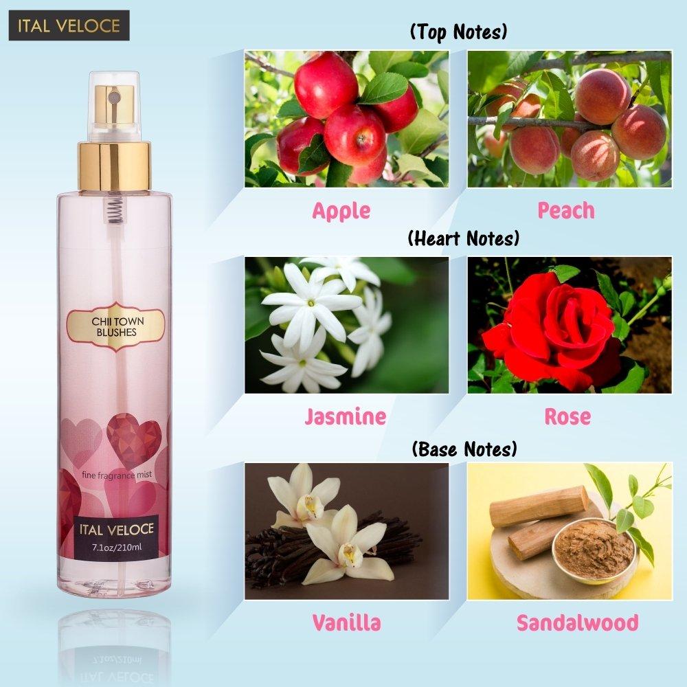 Ital Veloce Chii Town Blushes Fine Fragrance Body Mist For Women/Girls