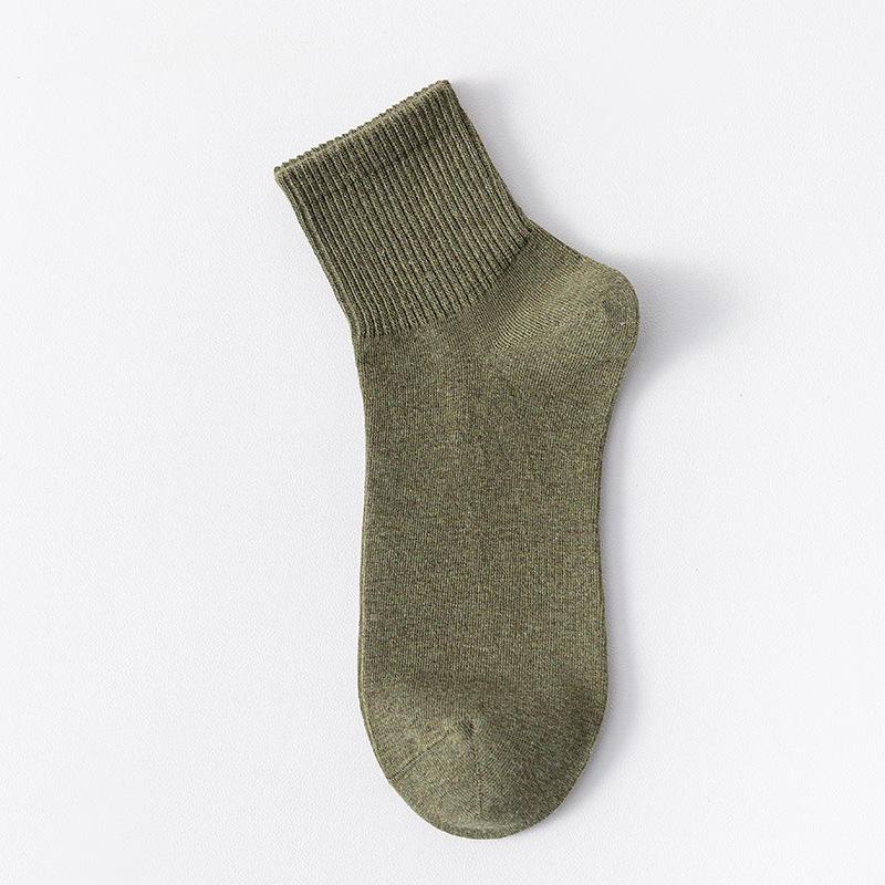 Socken Herren Herbst Unifarben Mittelhohe Socken Atmungsaktiv Schweiß Anti-Geruch Baumwolle Sport und Freizeit Nahtlos Herrensocken
