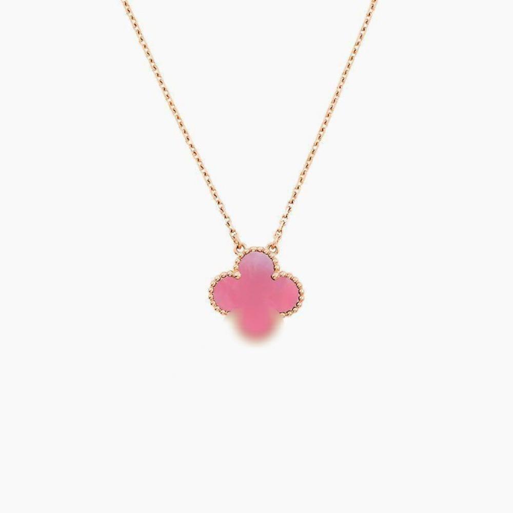 Four-leaf Clover Necklace for Women Natural White Mother-of-pearl Carnelian Sweater Chain
